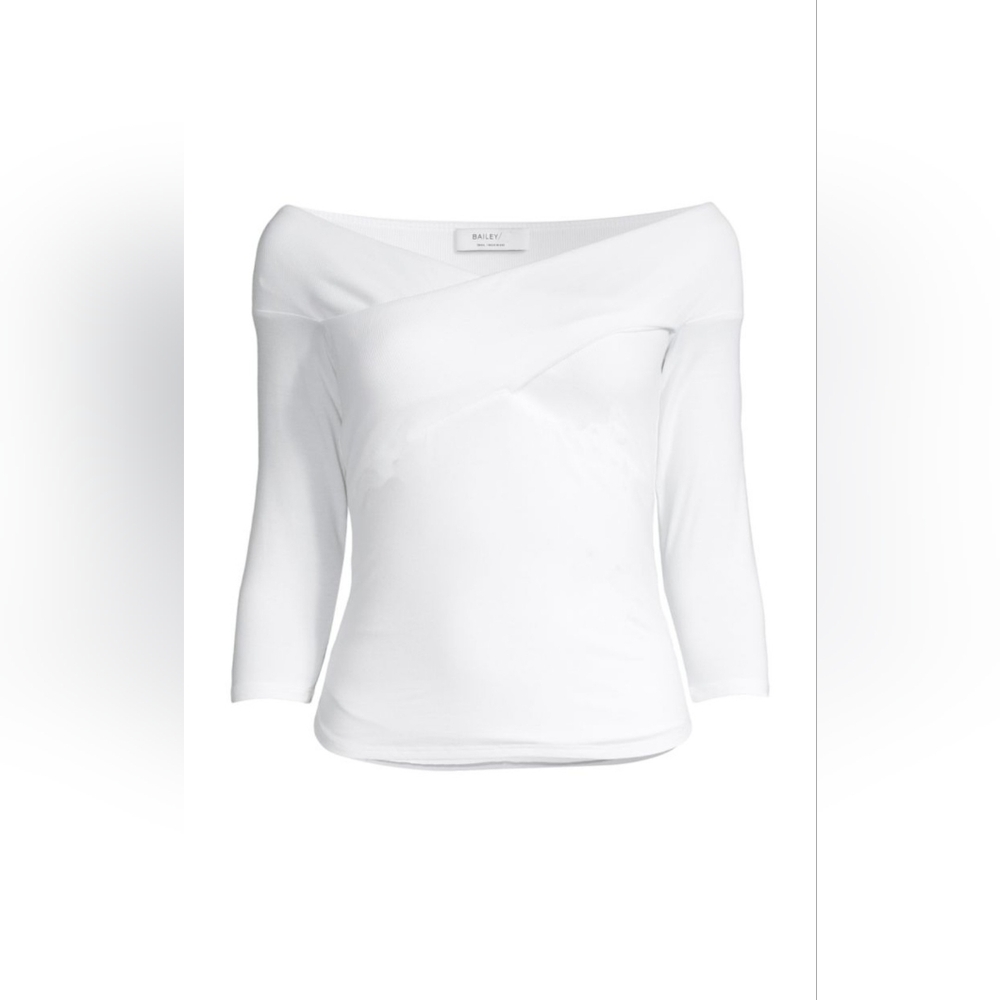 Bailey 44 White Off The Shoulder Wrap Style Top